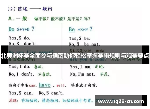 北美洲杯赛全面参与指南助你轻松掌握赛事规则与观赛要点