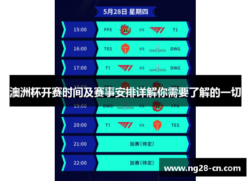 澳洲杯开赛时间及赛事安排详解你需要了解的一切